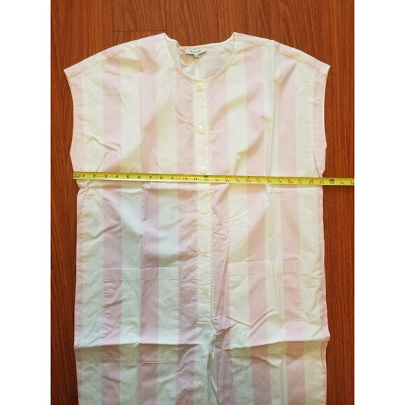 New Womens Madewell Coverall Button Jumpsuit Pink White Striped Size XL - Picture 7 of 11